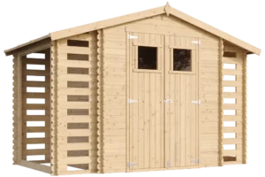 Holz-Gartenhaus M391 Blockbohlen – 312 × 200 cm – 6 m²