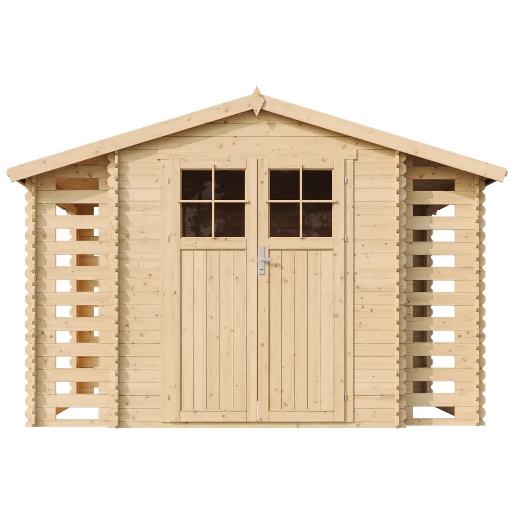 Holz-Gartenhaus M391F Blockbohlen – 312 × 200 cm – 6 m² – Bild 4