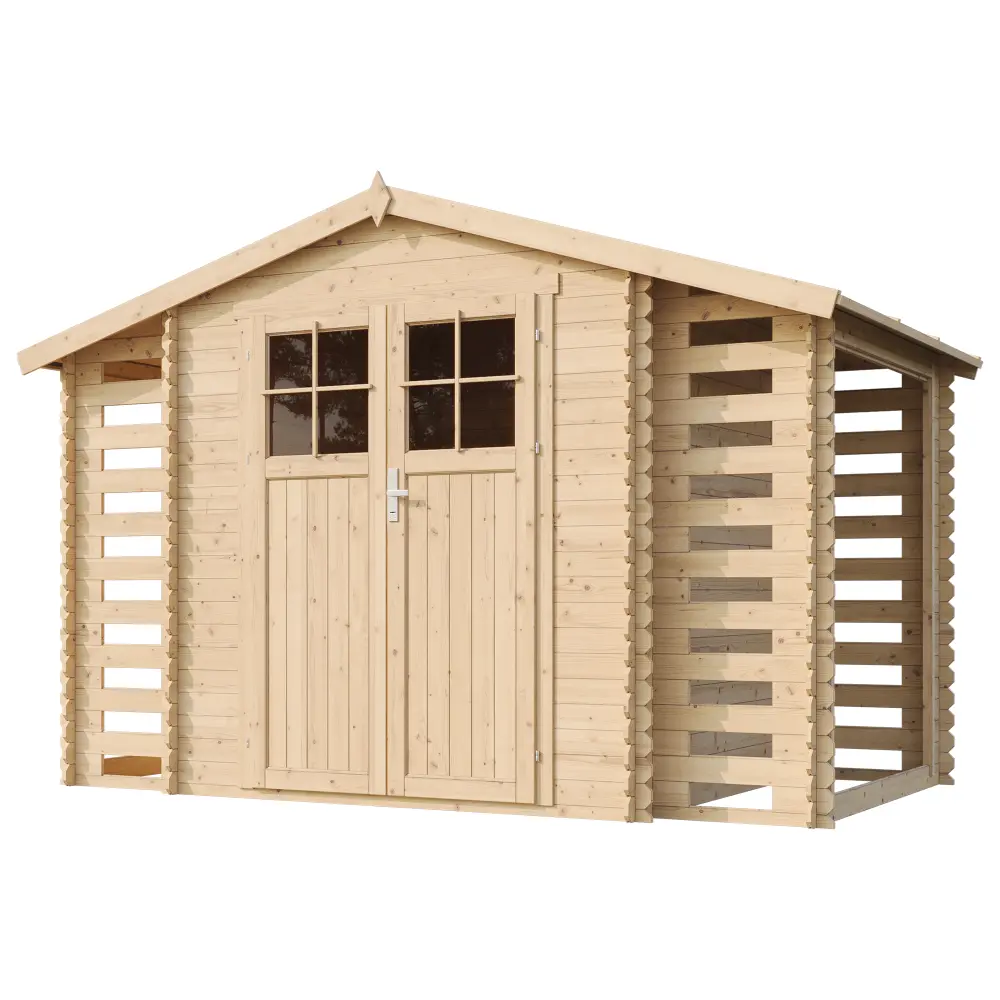 Holz-Gartenhaus M391F Blockbohlen – 312 × 200 cm – 6 m² – Bild 3