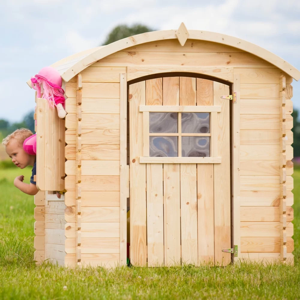 Holz-Spielhaus M505 für Kinder – 130 × 106 cm