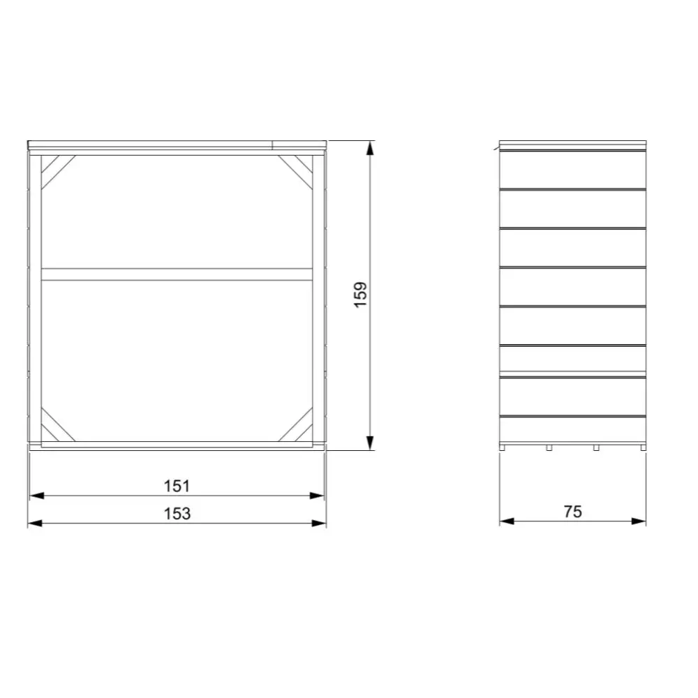 LP® SmartSide® Brennholzlager M980 / Holzunterstand – 153 × 75 cm – 2 m³ – Bild 5