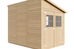 Holz-Gartenhaus M339A Blockbohlen – 201 × 297 cm – 6 m²