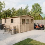 Holz-Gartenhaus M337 Blockbohlen – 303 × 493 cm – 15 m²