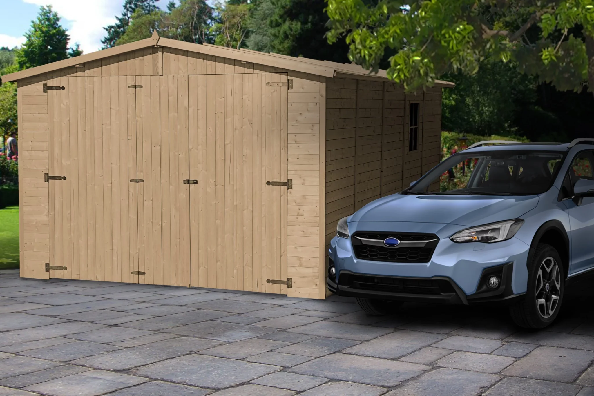 Holzgarage M101 – 493 × 303 cm – 14,94 m² – Bild 2