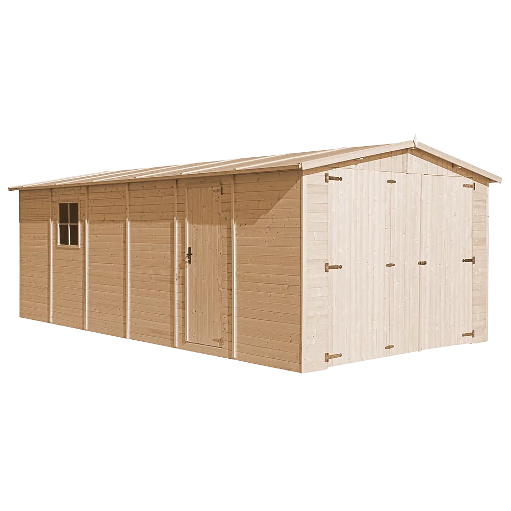 Holzgarage M102 – 591 × 303 cm – 17,91 m²
