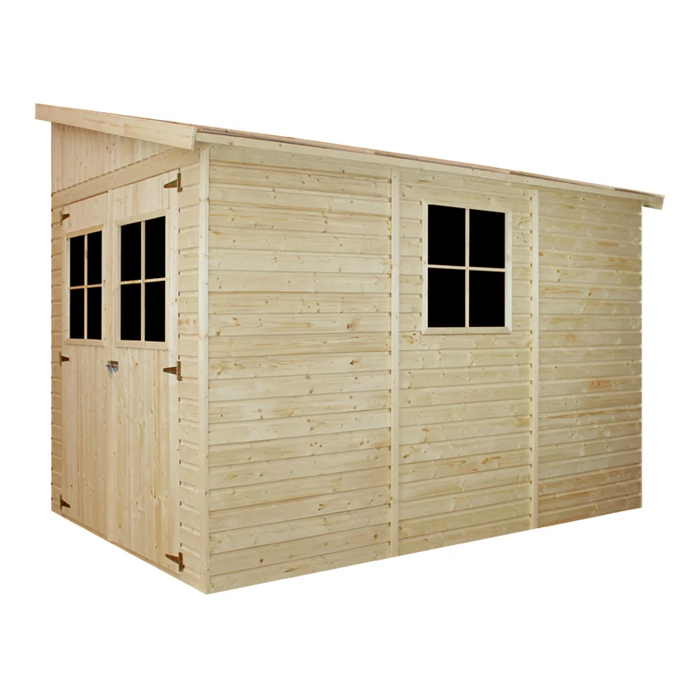 Holz-Gartenhaus M339A Blockbohlen – 201 × 297 cm – 6 m² – Bild 2