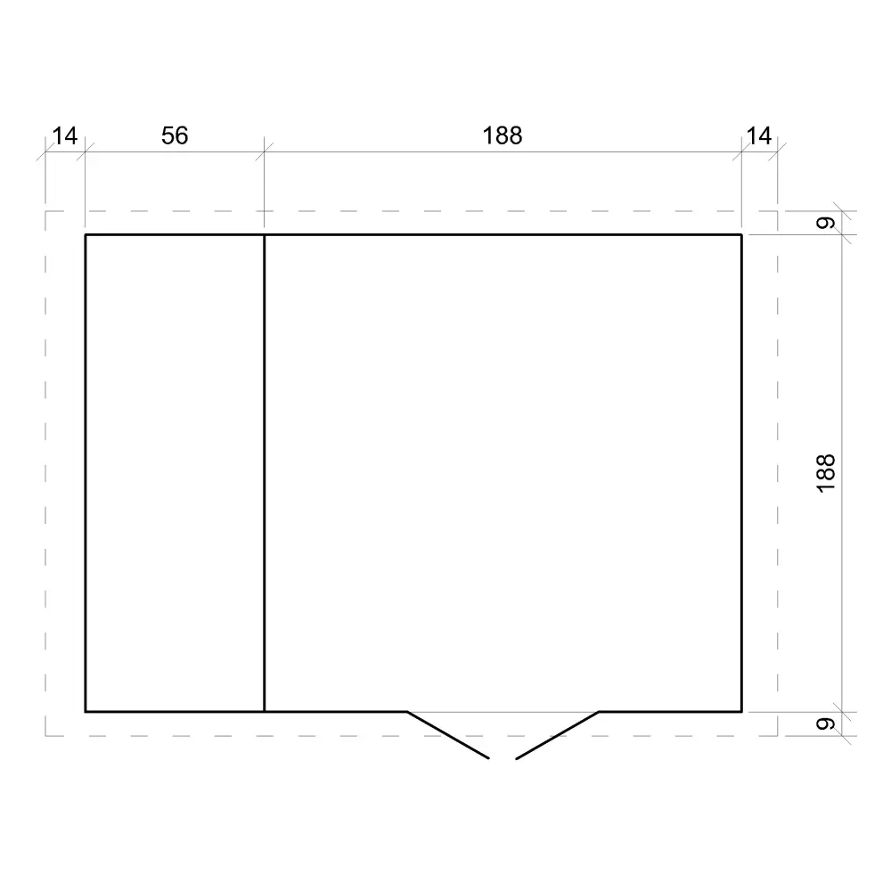 Houten tuinhuis M386 blokhut – 256 x 200 cm – 5 m2 - Afbeelding 7