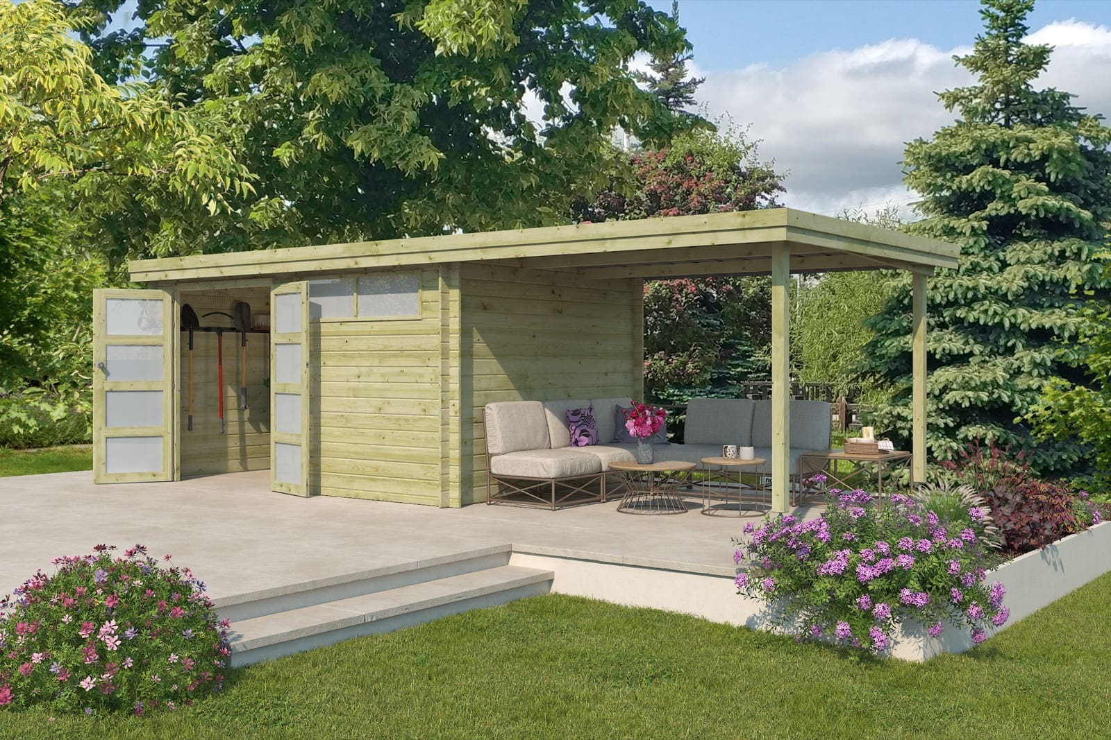 Tuinhuis Oregon 715x295 - 3703EXT300 - Afbeelding 2