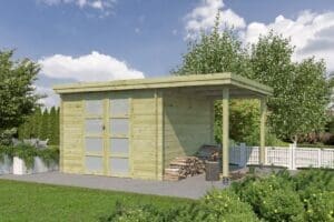 Tuinhuis Oregon 445x325 +extensie - 3705EXT150