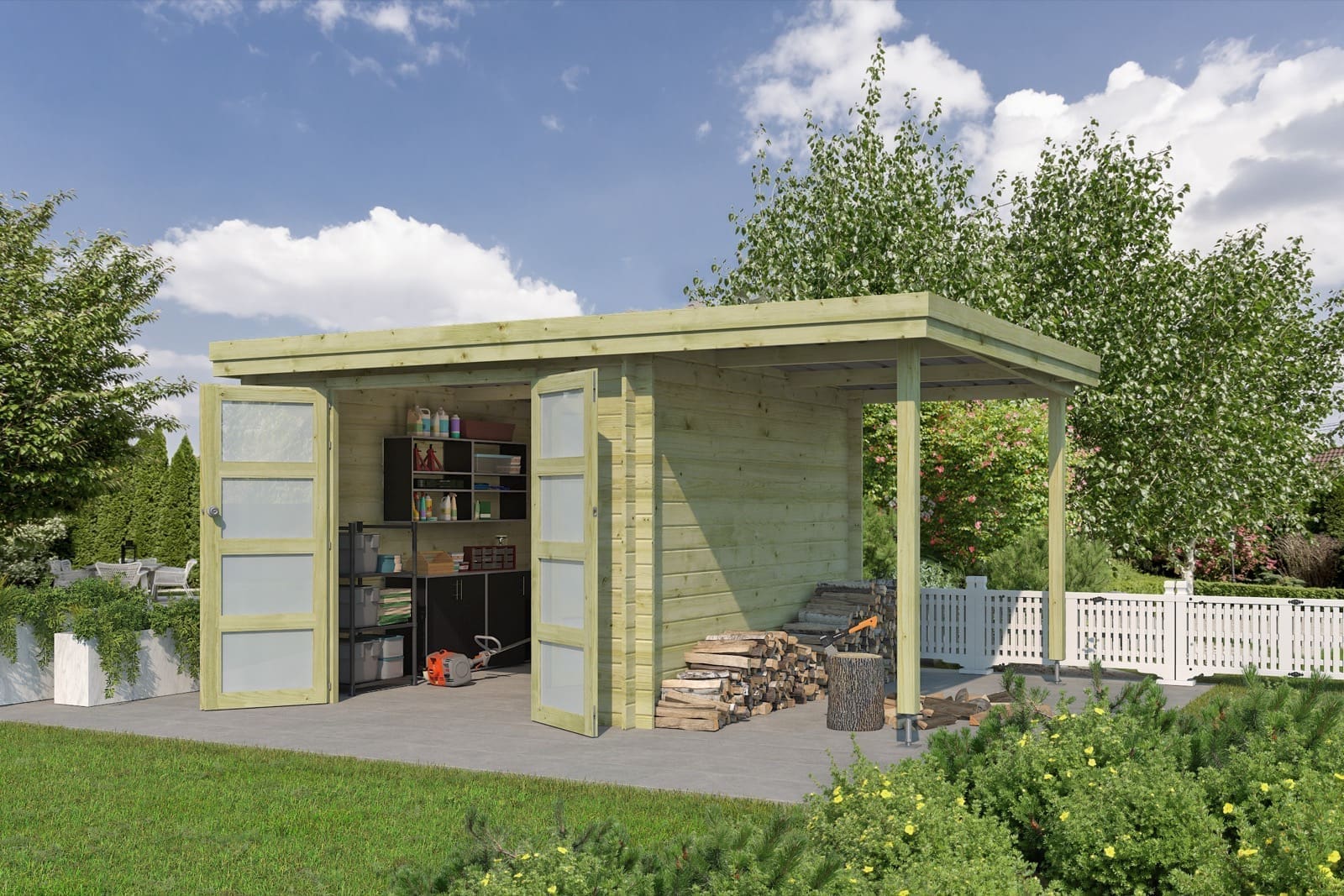 Tuinhuis Oregon 445x325 +extensie - 3705EXT150 - Afbeelding 2