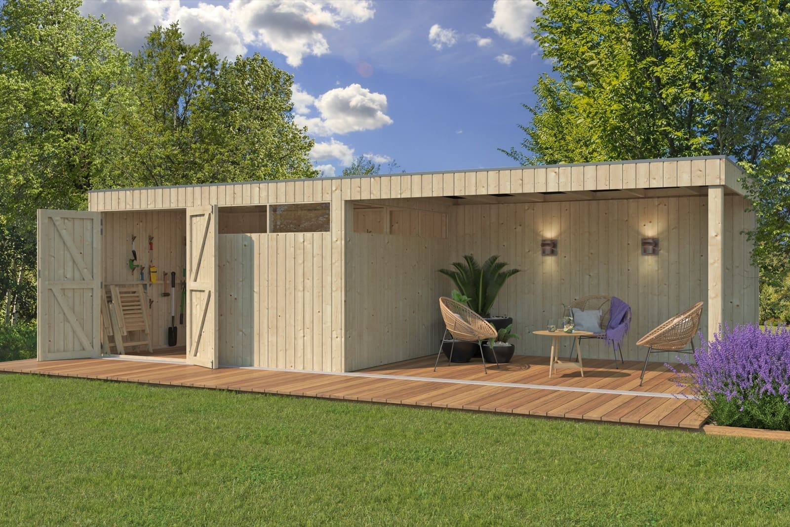 Tuinhuis QBV 802 x 298 brede latjes - 8113EXT400 - Afbeelding 2