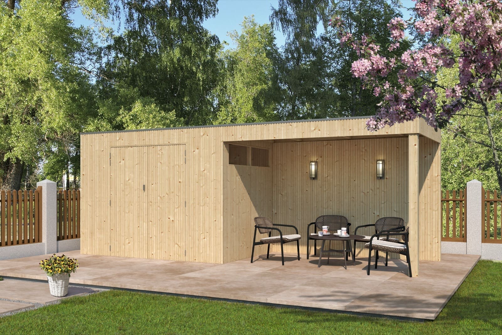 Tuinhuis QBV 600 x 198 smalle latjes - 8311EXT300