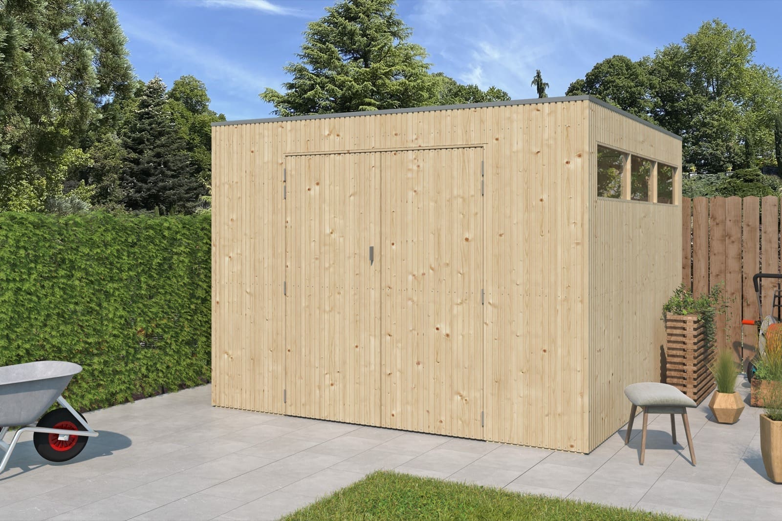 Tuinhuis QBV 298 x  298 smalle latjes - 8312